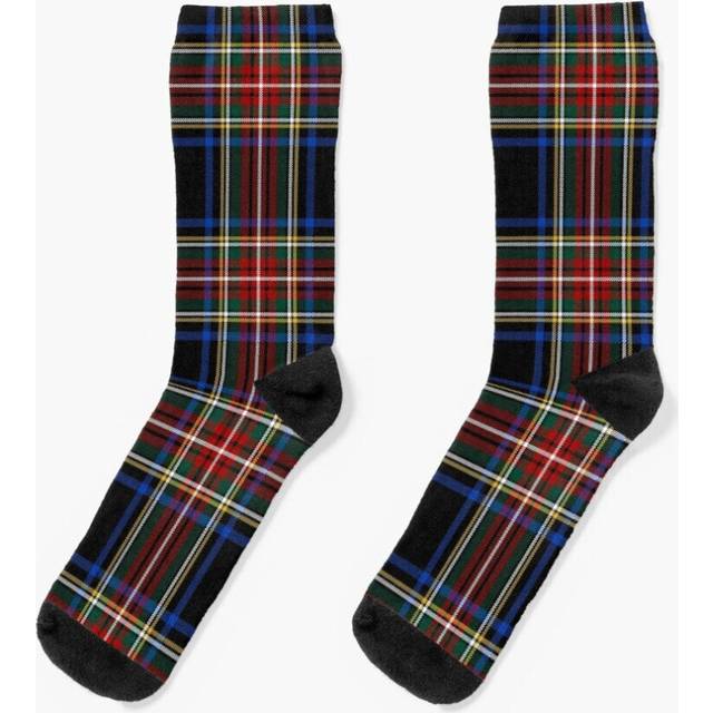 Dress Socks Stewart Black Tartan Clan Stuart Cute Tartan Novelty Fancy Crazy Pattern Crew Casual for Men Women