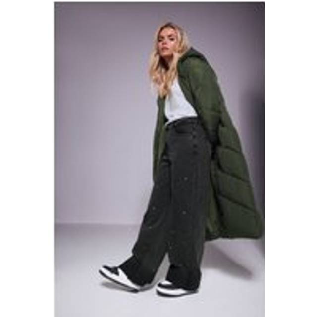 Pixiegirl Petite Khaki Green Padded Maxi Puffer Coat 10 Pixiegirl | Petite Women's Puffer Coats