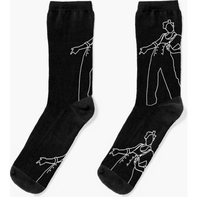 Dress Socks Harry Styles Fine Line Cover Outline White Novelty Fancy Crazy Pattern Crew Casual for Men Women