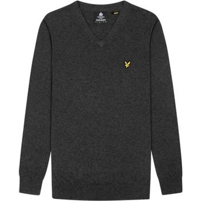 Lyle And Scott Men's Cotton Merino V-Neck Sweater - Grey