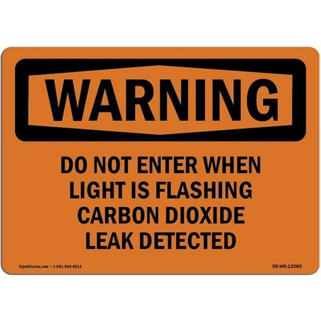SignMission OS-WS-A-1218-L-12065 12 x 18 in. OSHA Warning Sign - Do Not Enter When Light is Flashing Carbon