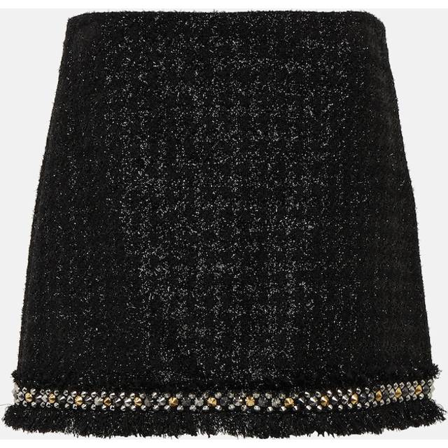 Versace Embellished metallic tweed miniskirt - black (UK 12)