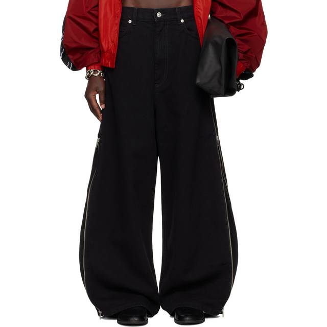 LU'U DAN Black Side Zip Jeans - Black Rinse - WAIST US 24