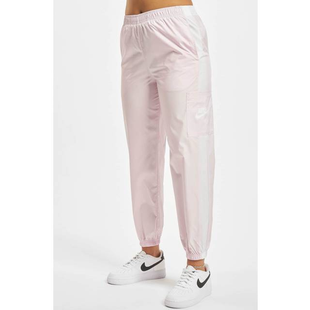 Nike, Byxor, Dam, L, Polyester, Regal Pink/Vit Vävd Träningsbyxa