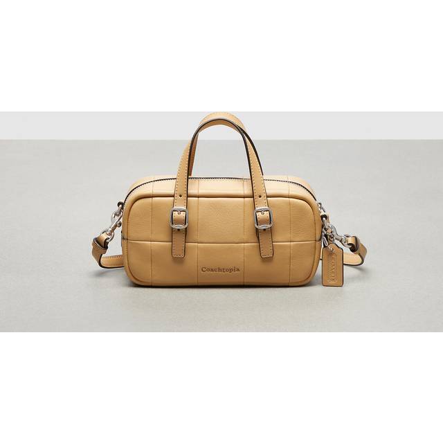 Alter/Ego Mini Satchel Bag In Checkerboard Upcrafted Leather With Crossbody Strap