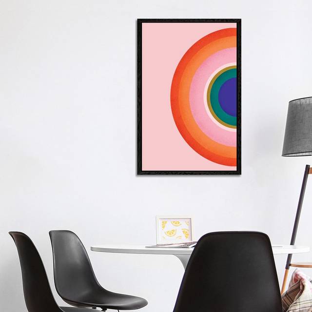 Colorful Half Circle by Show Me Mars - Gallery-Wrapped Canvas Giclée on Canvas - Black Framed (101.6cm H x 66.04cm W x 3.81cm D)