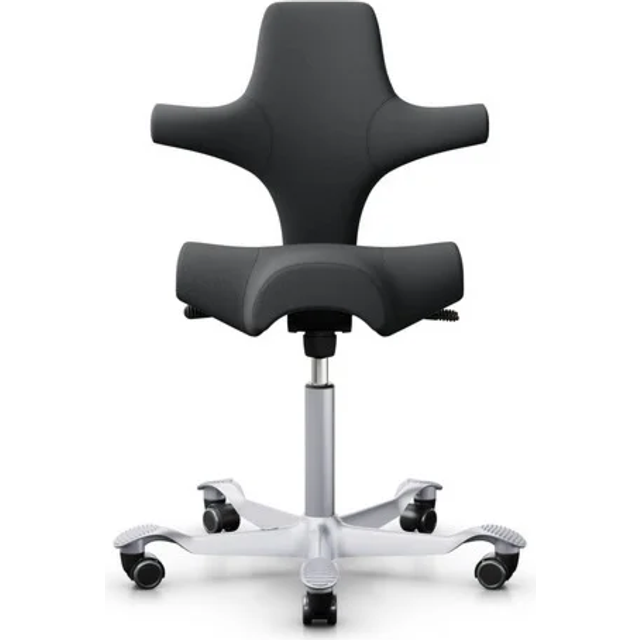 HÅG Capisco 8106, Ergonomisk kontorsstol, Färg Ljusgrå (SC60139), Underrede Svart, Liftomat 265 mm, Fotring Nej