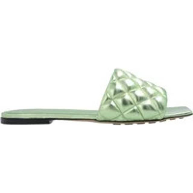 Bottega Veneta, Sliders, female, Green, 3 UK, Padded Sandals in Calf Leather