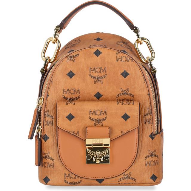 MCM Ladies Patricia Mini Cognac Backpack - Brown (Size 8.3 x 6.7 x 3.7 inches)