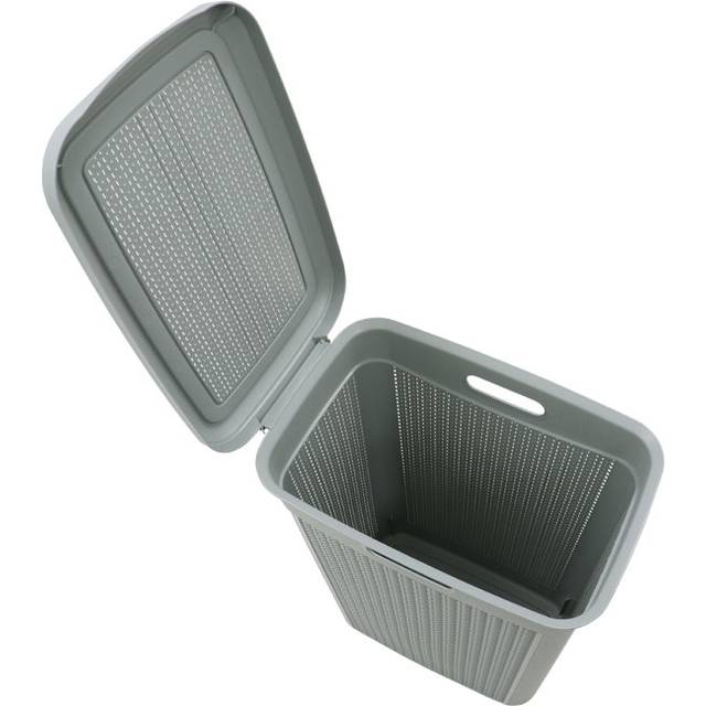JVL Loop 43L Slim Laundry Basket - Grey, Grey