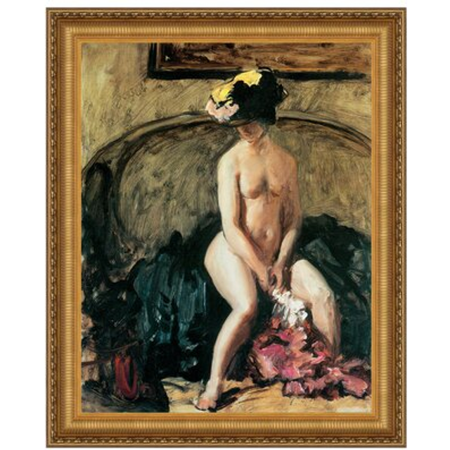 The Black Hat Framed Canvas Replica Painting: Large