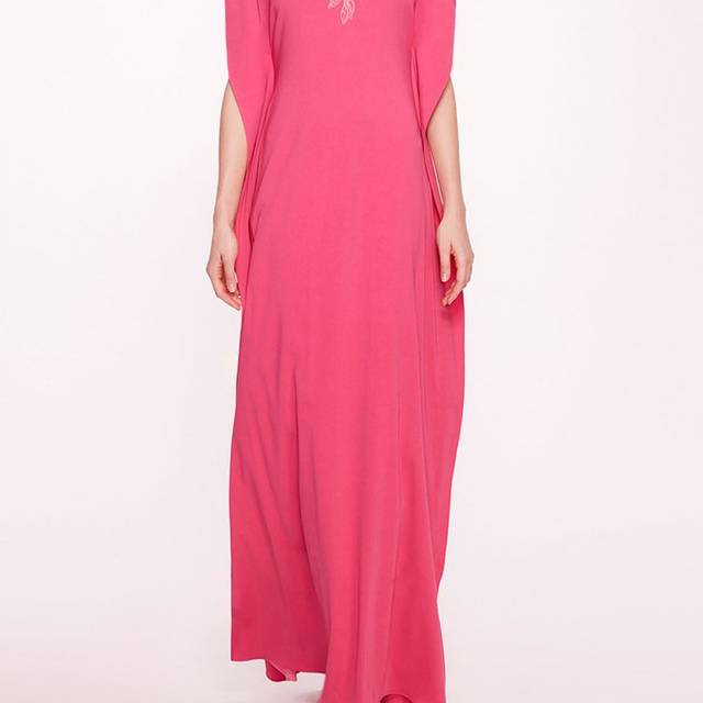 Marchesa Notte Lightweight Crepe Kaftan Gown