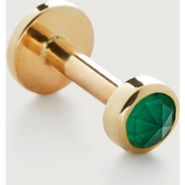Monica Vinader Womens Yellow Mini Gem 14ct Yellow-gold and Onyx Single Labret Earring 1 Size - YELLOW