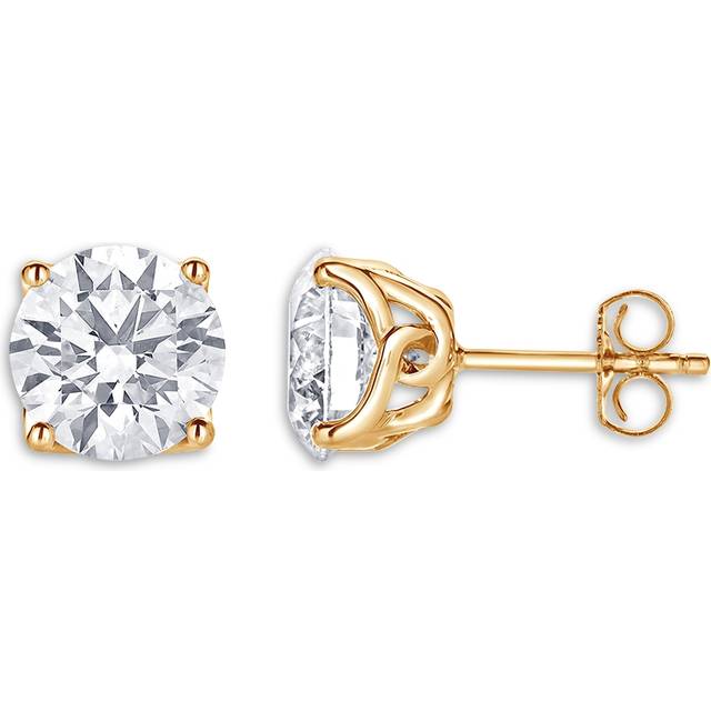 Bloomingdale's Fine Collection Certified Lab Grown Diamond Tulip Setting Stud Earrings in 18K Yellow Gold, 3.0 ct. t. w.