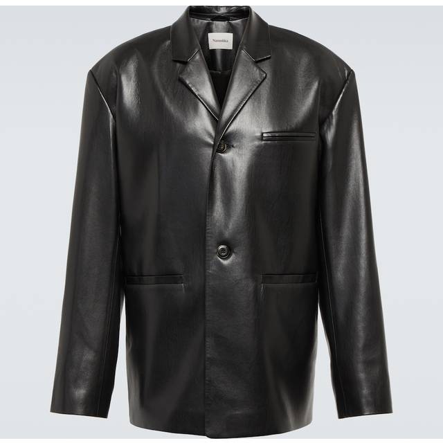 Center Vent Faux Leather SANCO Blazer size L (L)
