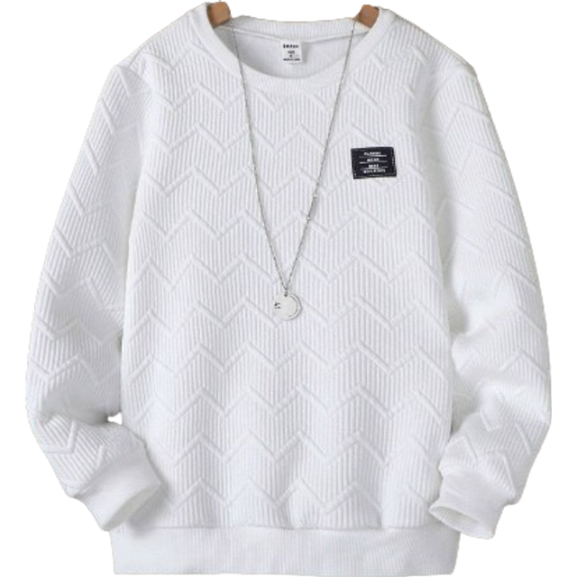 Tween Boy Lapp med text detalj Tröja Utan Halsband - Vitt (8Y,9Y,10Y,11-12Y,13-14Y)
