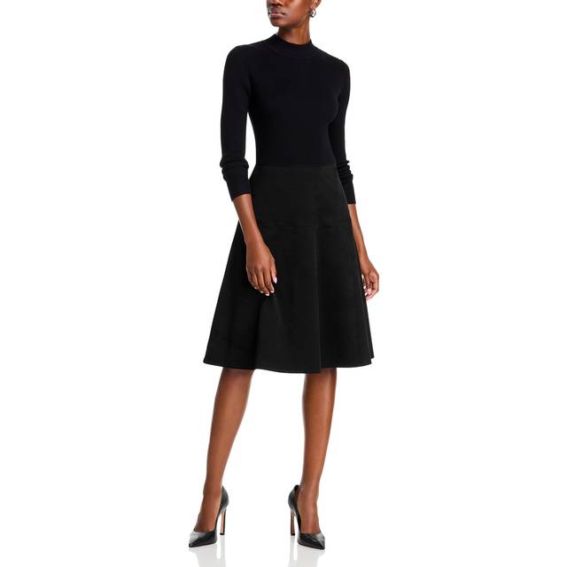 T Tahari Mixed Media A-Line Dress