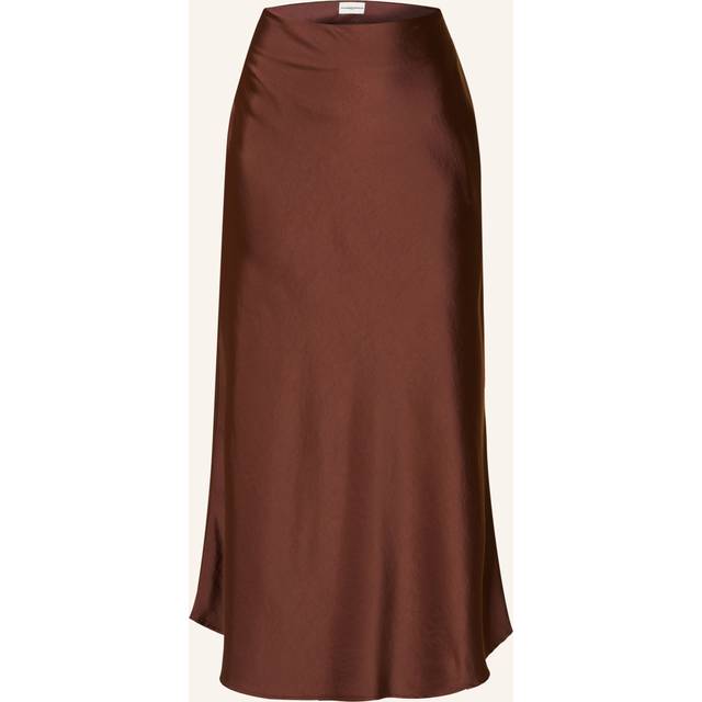 Claudie Pierlot Womens Bruns Straight-fit High-rise Flared Satin Midi Skirt 8
