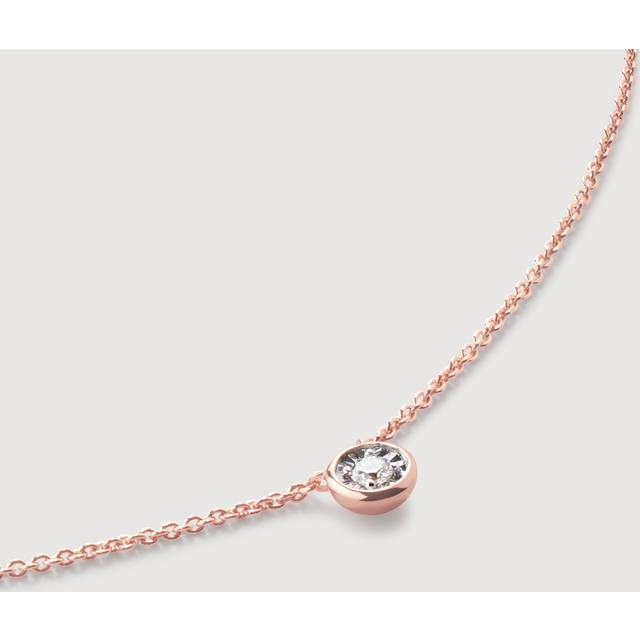 Monica Vinader Womens Rose Gold Solitaire 18ct Gold-plated Vermeil Sterling-silver and 0.06ct Lab-grown Diamond Necklace 1 Size - ROSE GOLD