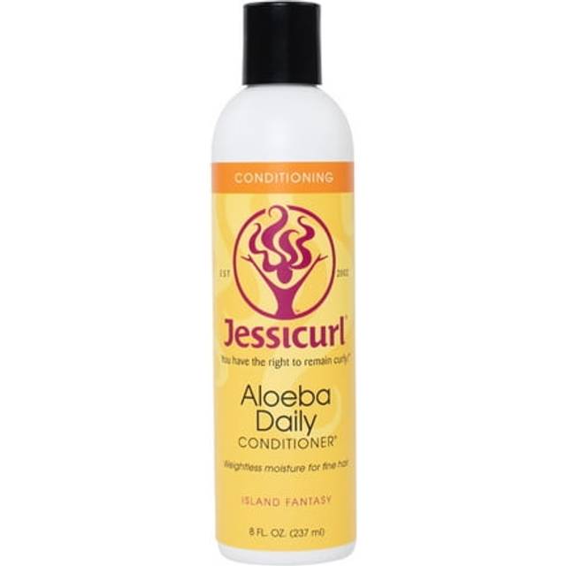 Jessicurl Aloeba Daily Conditioner for Curly Hair Island Fantasy 8 Fl oz Leave in Conditioner and Hair Detangler for Fine Hair