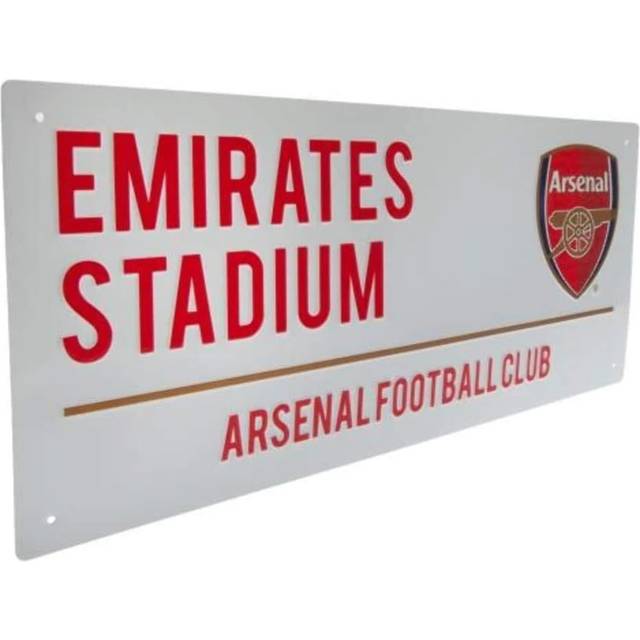 Arsenal FC White Metal Street Sign