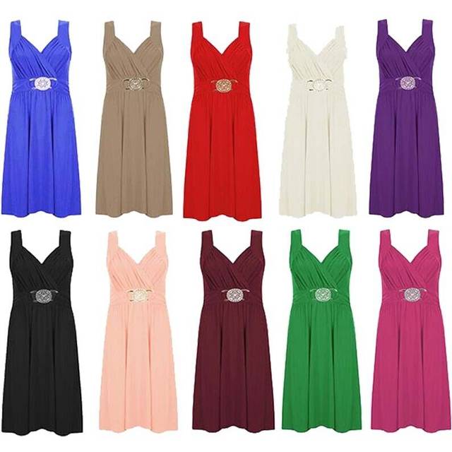 Womens buckle dress short bridesmaid gown ball party evening prom plus size 8-22