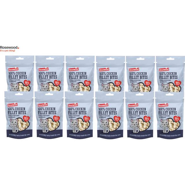 Freeze Dried Chicken Cat Treats, 100% Natural Chicken Fillet Bites, Grain Free, Healthy Cat Snacks - 15g (Case of 12 Packs)