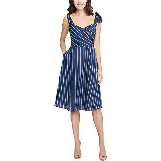 Rachel roy womens striped linen a-line dress