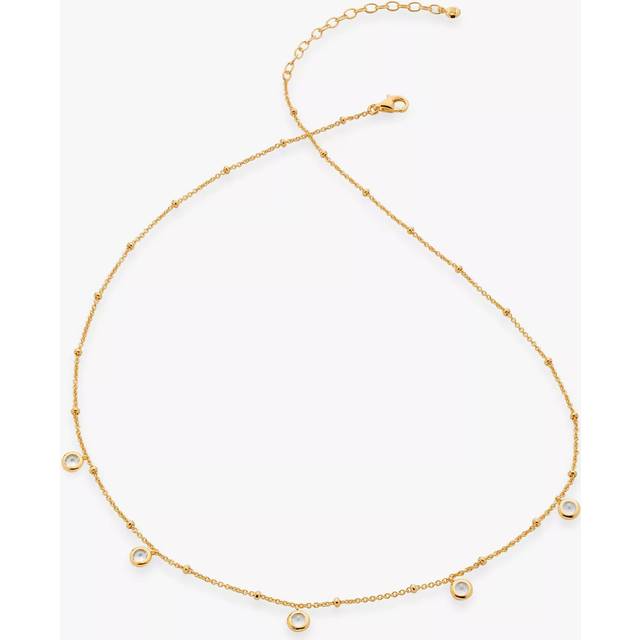 Monica Vinader Mini White Topaz Collar Chain Necklace, Gold