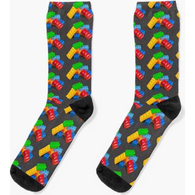 Dress Socks Build those blocks Novelty Fancy Crazy Pattern Crew Casual for Men Women