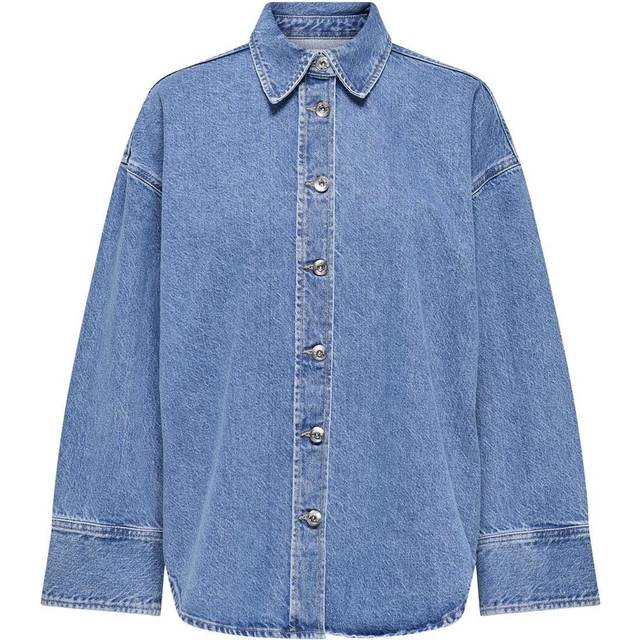 Only - Cowboyskjorte onlSophie L/s Oversized Jkt Sik Dnm - Blå