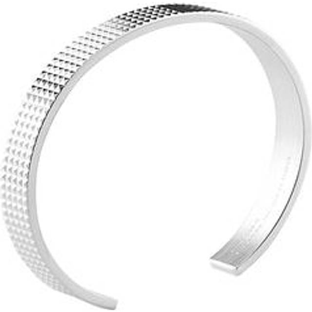 23g Polished Pyramid Guilloche Ribbon Bracelet