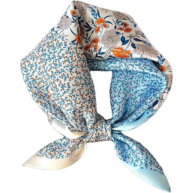 "Women's 100% Pure Mulberry Silk Small Square Scarf - Neckerchief Women - Silk Headscarf - 21"" x 29"""