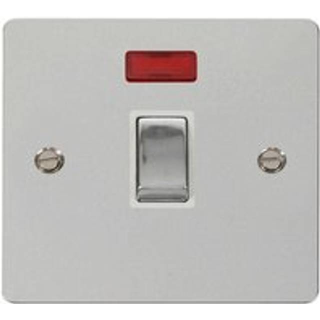 Flat Plate Polished Chrome 1 Gang 20A Ingot dp Switch With Neon - White Trim Se Home