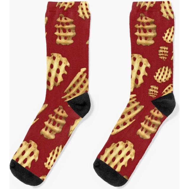 Dress Socks Crunchy Waffle Fries Novelty Fancy Crazy Pattern Crew Casual for Men Women