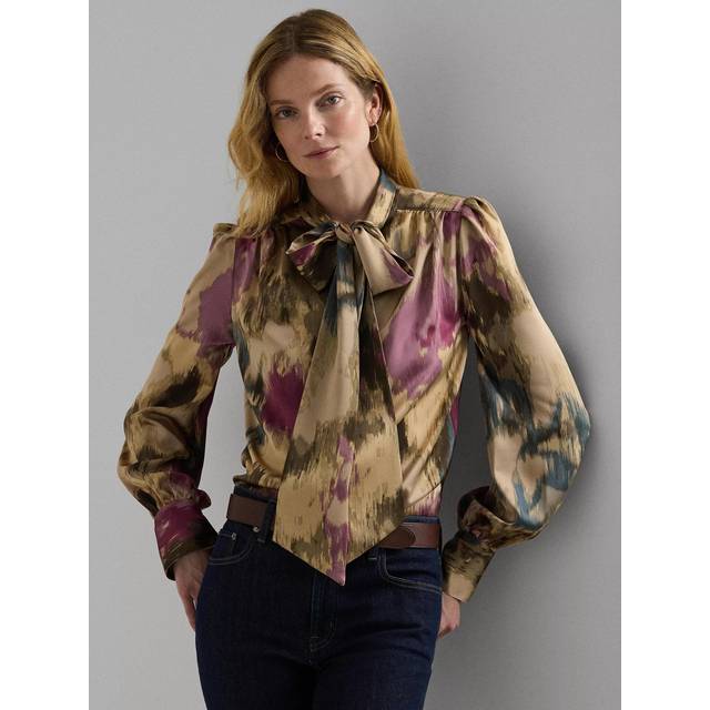Lauren by Ralph Lauren Klaryce Long Sleeve Shirt - Brown, Brown, Size M, Women