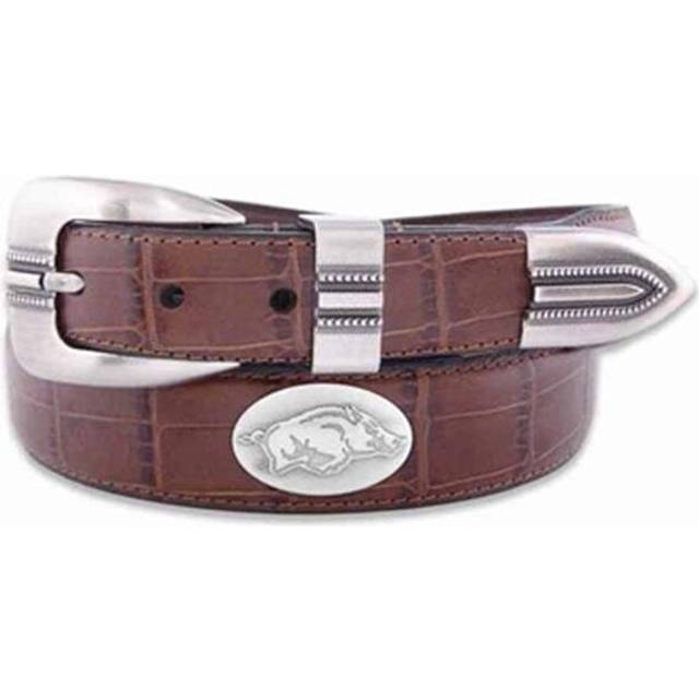 ZeppelinProducts  Arkansas Concho Croc Tan Leather Belt, 44 Waist