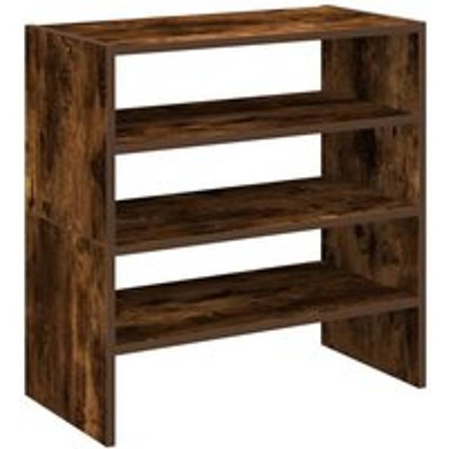 vidaXL Shoe Racks 2 pcs Stackable Smoked Oak 60x30x30.5 cm - Brown