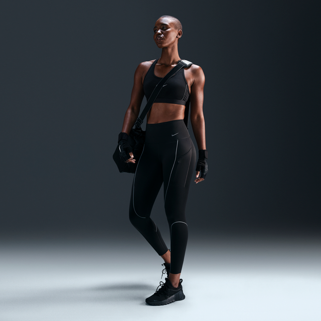 Nike Go Women's Firm-Support High-Waisted 7/8 Leggings with Pockets - Black - Nylon/Elastane - XS (UK 4&#x2013;6)