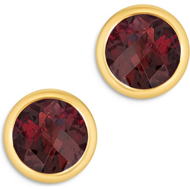 Bloomingdales Garnet Bezel Set Stud Earrings in 14K Yellow Gold - Exclusive