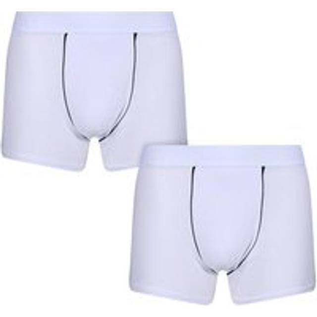 Mens 2 Pack Pringle Combed Cotton Trunks White M