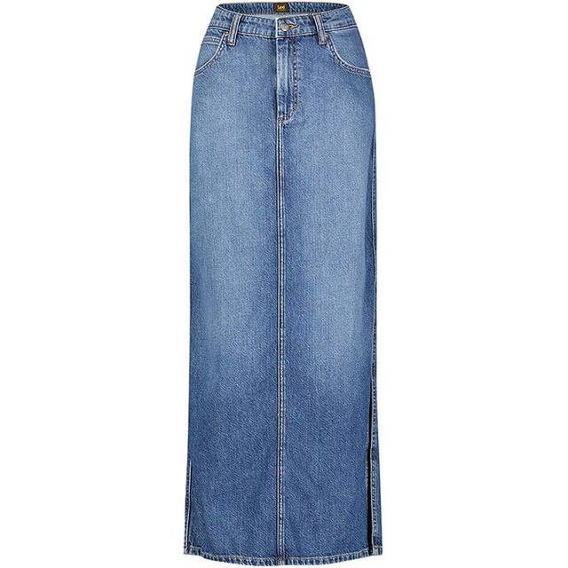 LEE JEANS Side Slit Maxi Skirt |Blå |26