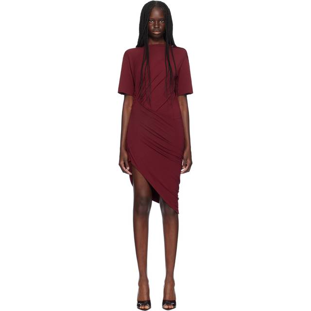 Mugler Red Draped Pierced Minidress - 3054 Blood Red - FR 40