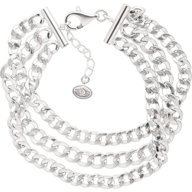 Silpada 'Palermo' Triple-Chain Link Bracelet in Sterling Silver, 7"+ 1" Extender - White