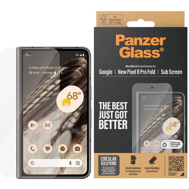 PanzerGlass - Skærmbeskytter for mobiltelefon - ultrabred pasform - glas - for Google Pixel 9 Pro Fold