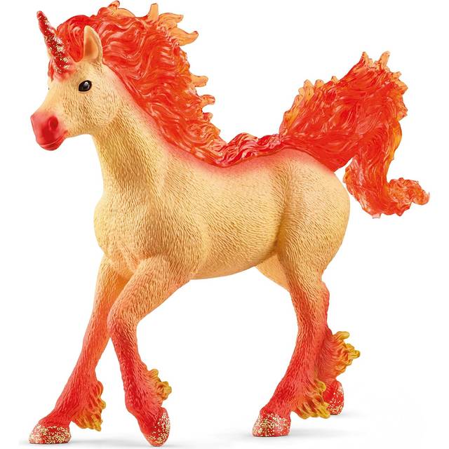 SCHLEICH Bayala Elementa Fire Unicorn Stallion Toy Figure - 70756 - Red