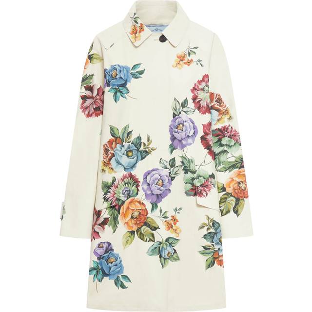 Single-breasted coat in printed cotton - Prada - Woman - Nude & Neutrals (40)