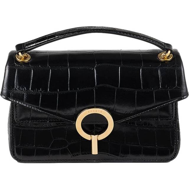 Sac Yza en cuir embossé façon croco - Noir - TU