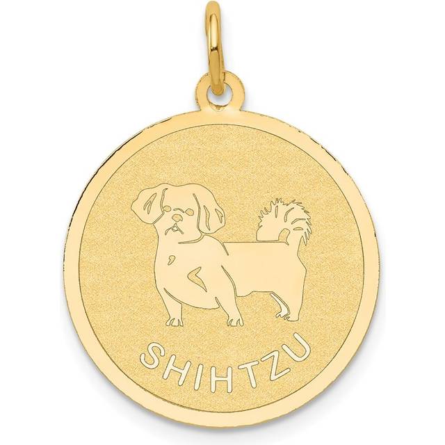 14K Yellow Gold Shih Tzu Disc Charm
