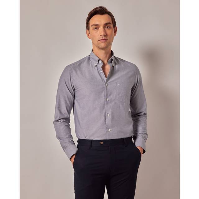 Hawes & Curtis Grey Oxford Shirt | Button Down Collar Size: XXL